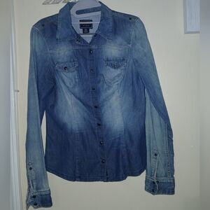 Denim Button-Up Shirt